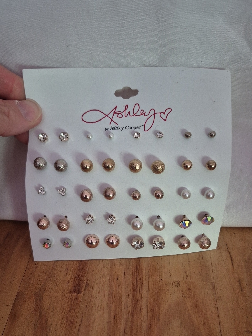 Ashley Cooper Mixed Gold and Rose Gold Stud Earring Set